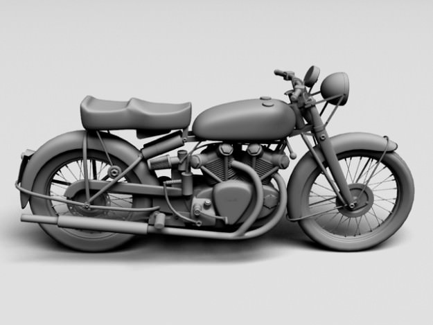 Vincent Black Shadow 1954 3D model_9