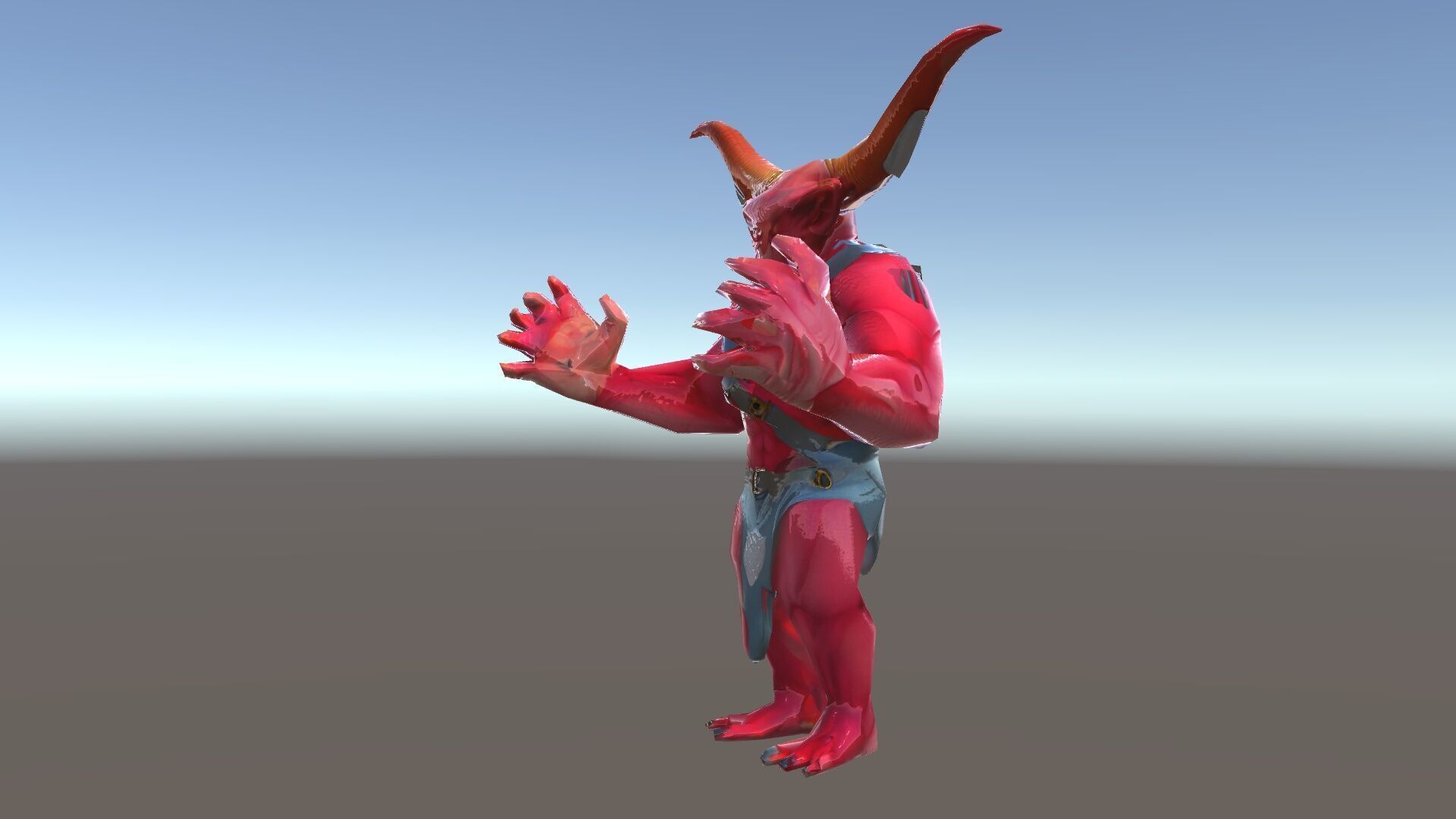 Red Horned Demon  HighDetail D Character Model with PBR Textures Low-poly 3D model_12
