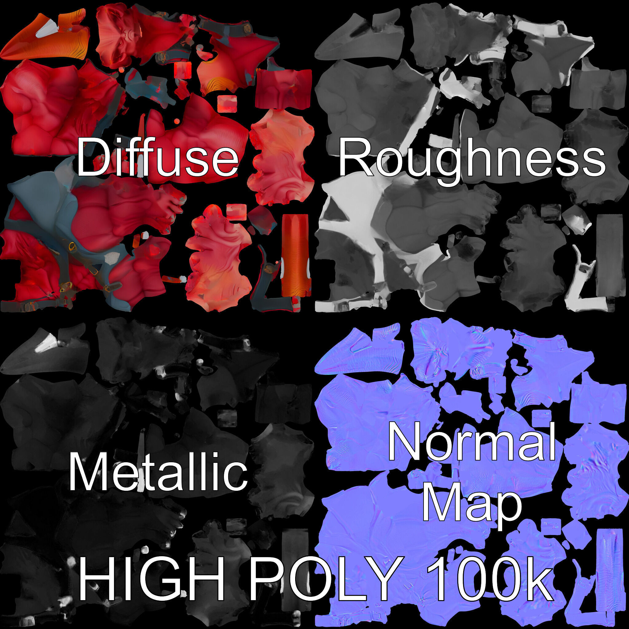 Red Horned Demon  HighDetail D Character Model with PBR Textures Low-poly 3D model_2