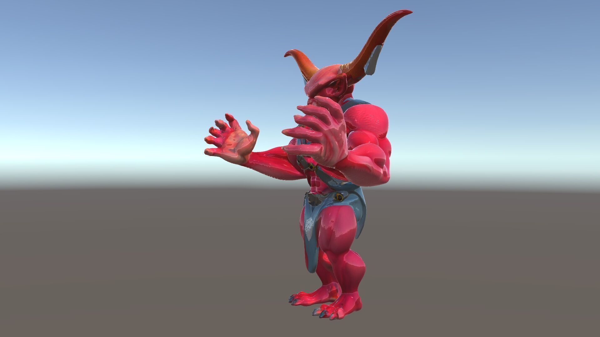 Red Horned Demon  HighDetail D Character Model with PBR Textures Low-poly 3D model_5