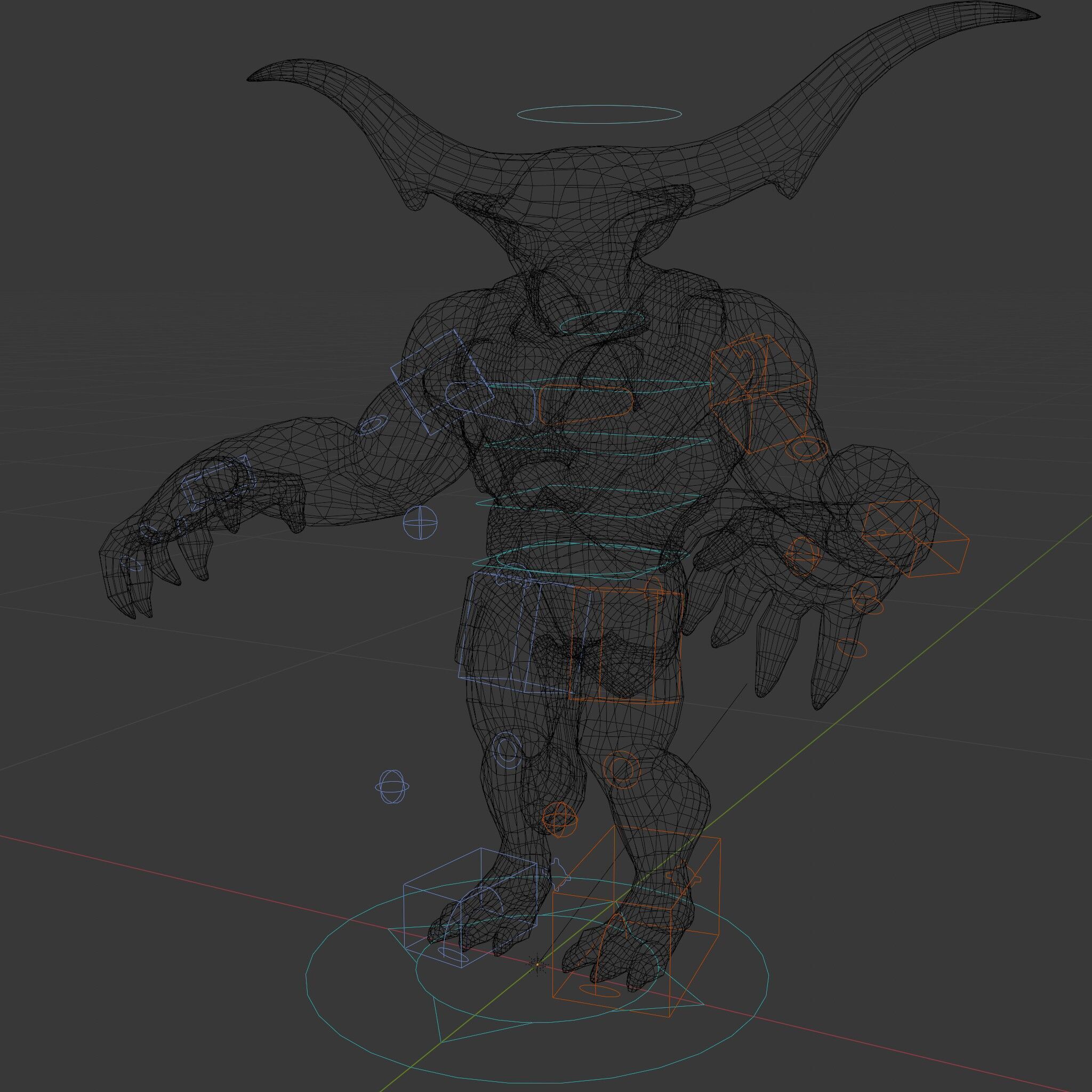 Red Horned Demon  HighDetail D Character Model with PBR Textures Low-poly 3D model_37