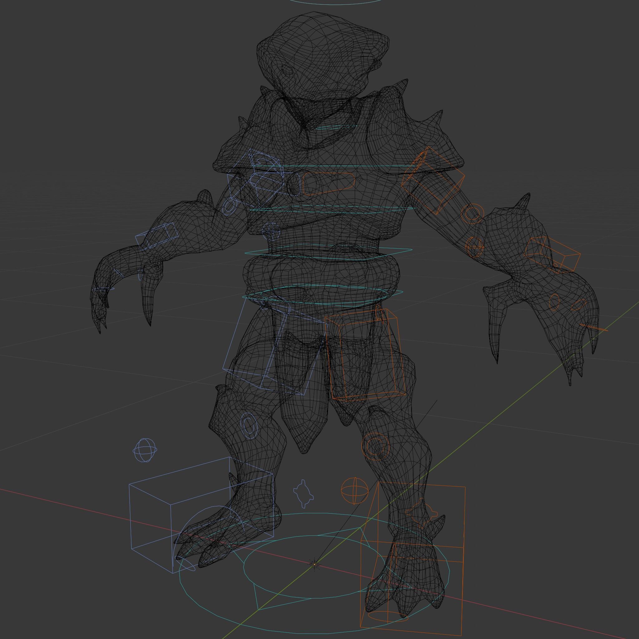 Green Reptilian Warrior D Model with Armored Spikes Low-poly 3D model_35