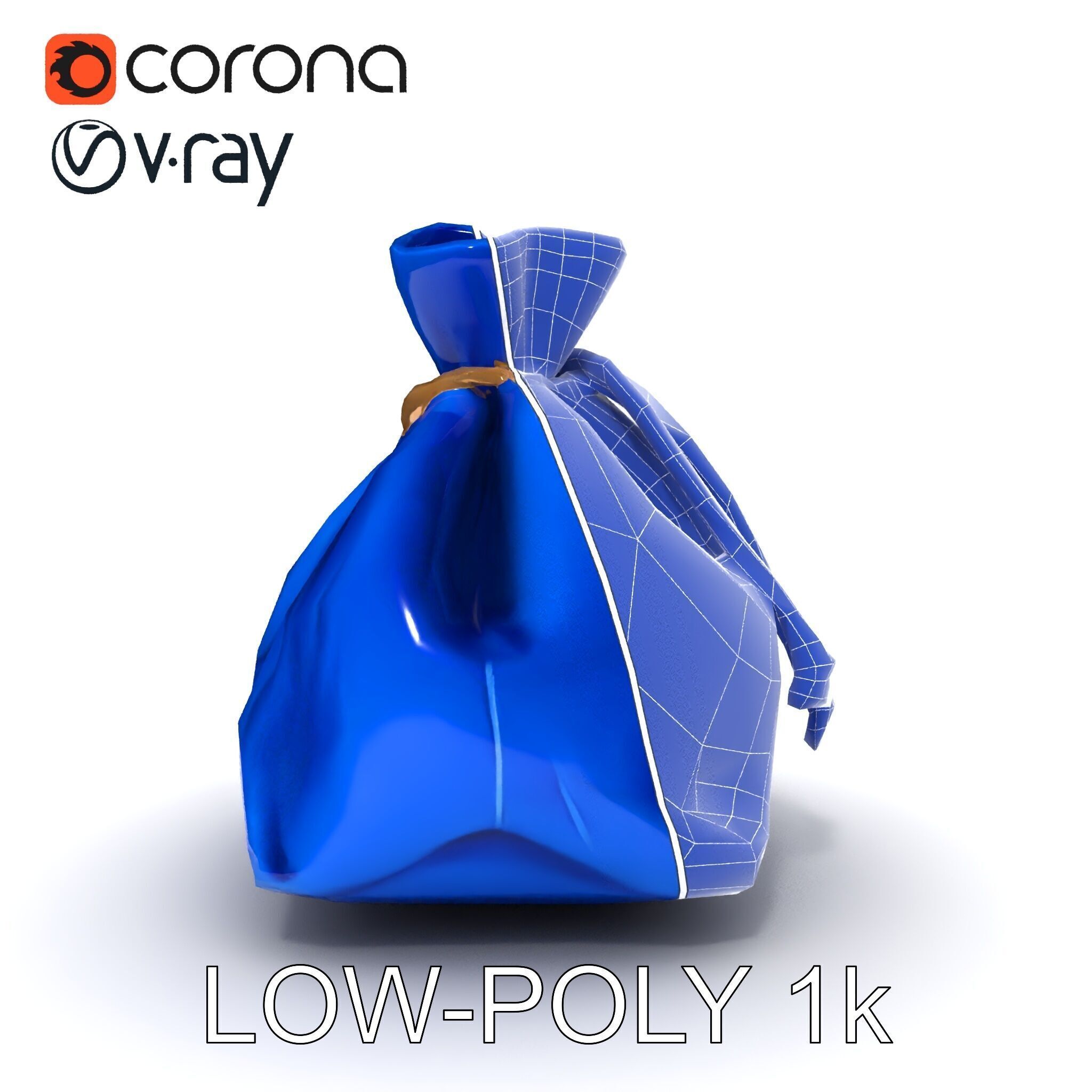 Elegant Velvet Pouch D Model Pack Low-poly 3D model_7