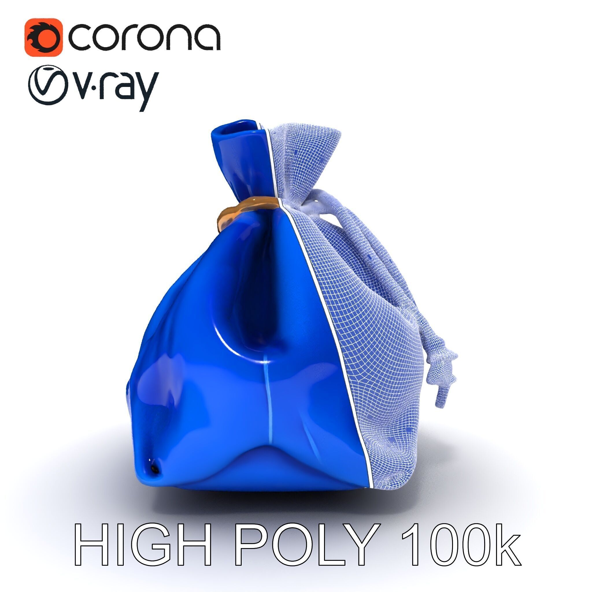 Elegant Velvet Pouch D Model Pack Low-poly 3D model_20