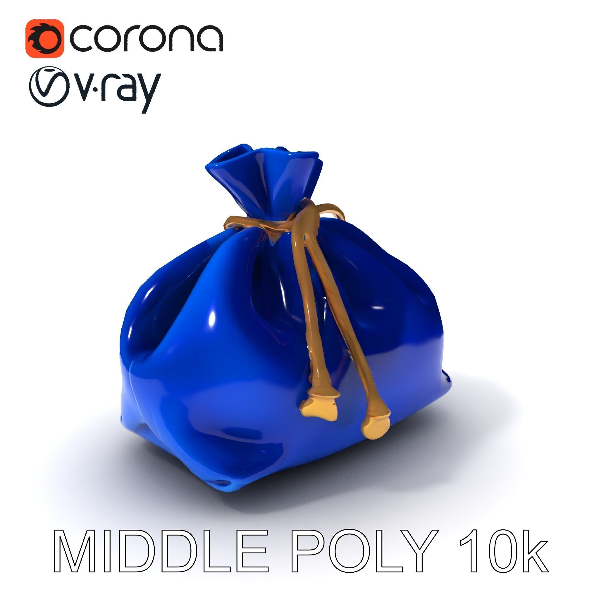 Elegant Velvet Pouch D Model Pack Low-poly 3D model_18