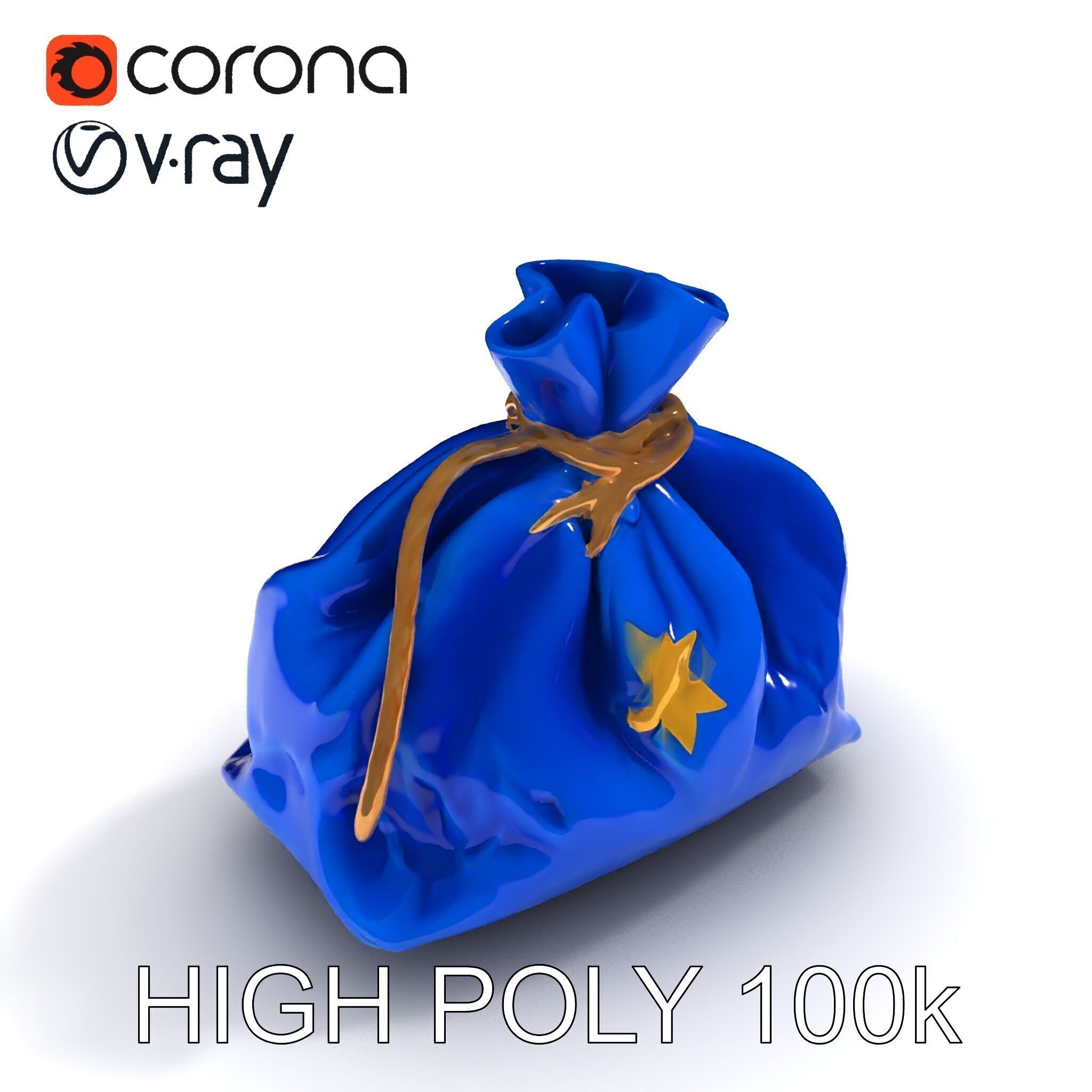 Elegant Velvet Pouch D Model Pack Low-poly 3D model_23