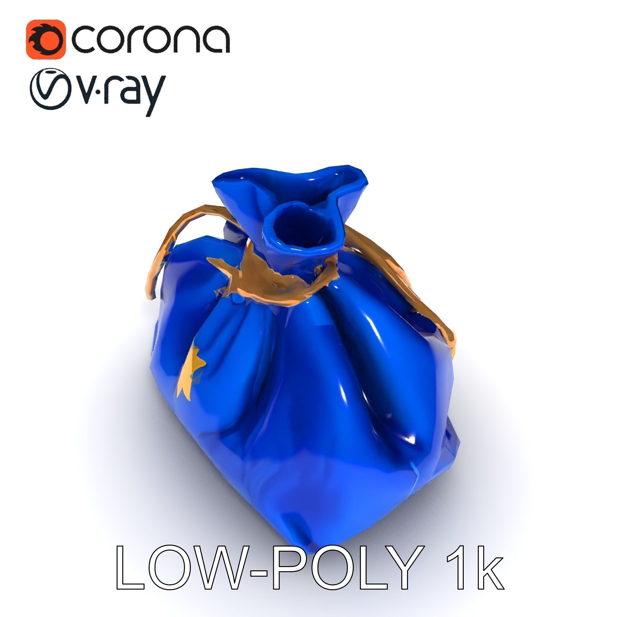 Elegant Velvet Pouch D Model Pack Low-poly 3D model_22