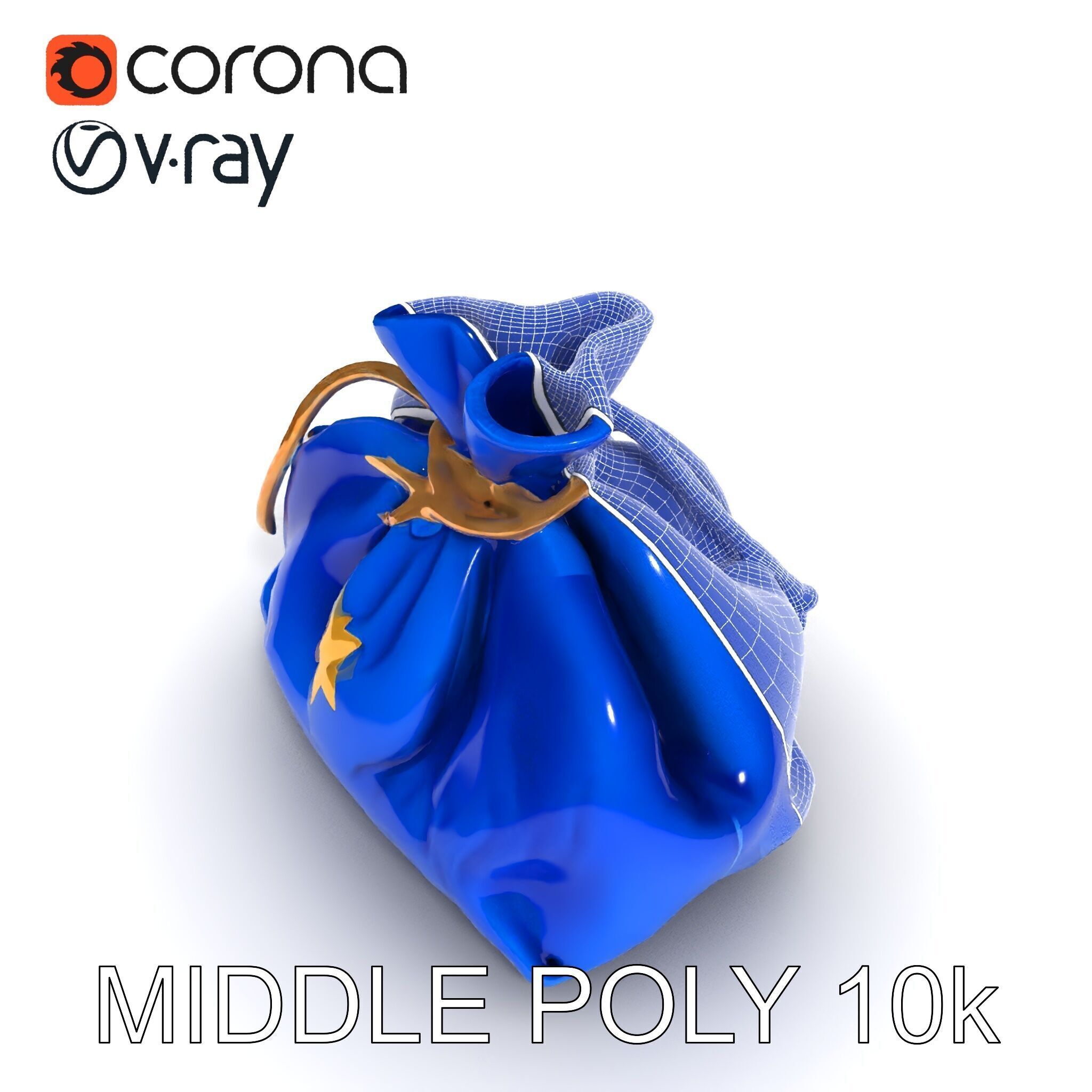 Elegant Velvet Pouch D Model Pack Low-poly 3D model_11