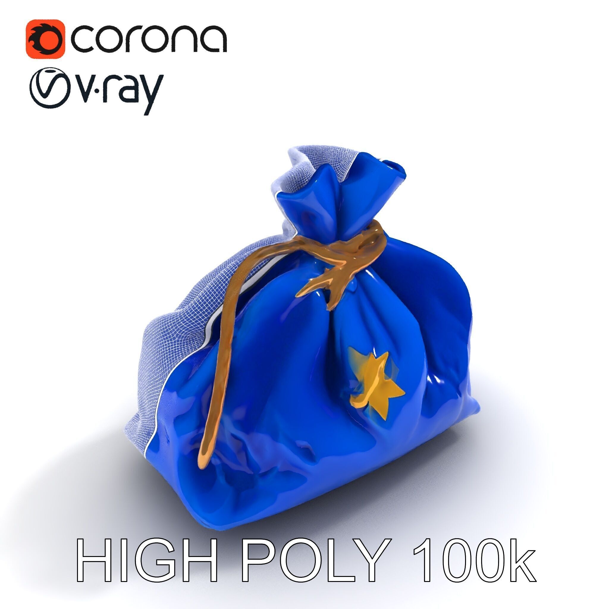 Elegant Velvet Pouch D Model Pack Low-poly 3D model_10