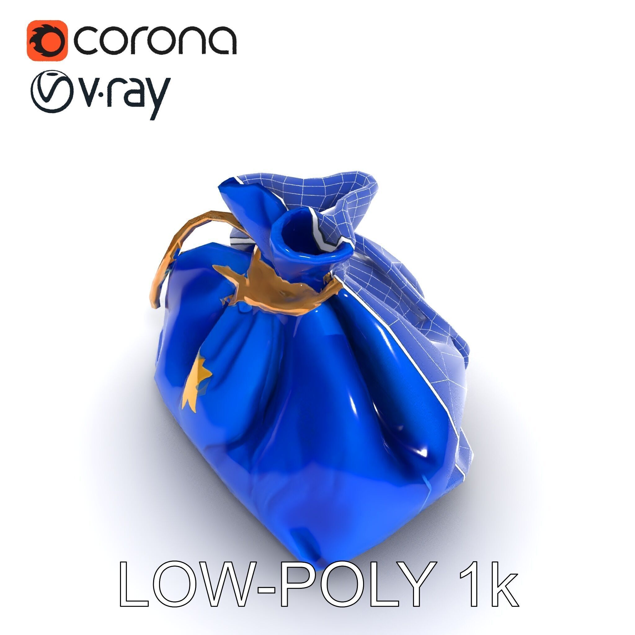 Elegant Velvet Pouch D Model Pack Low-poly 3D model_16