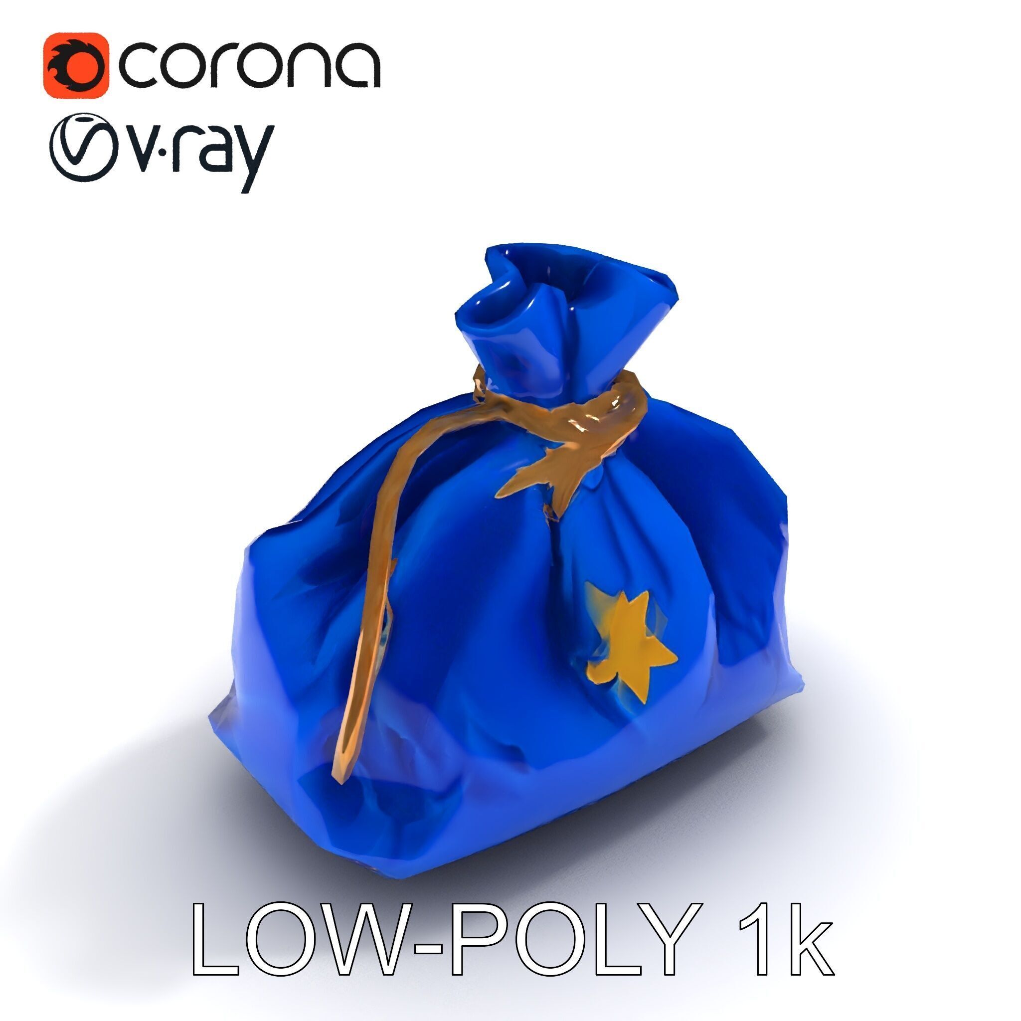 Elegant Velvet Pouch D Model Pack Low-poly 3D model_19