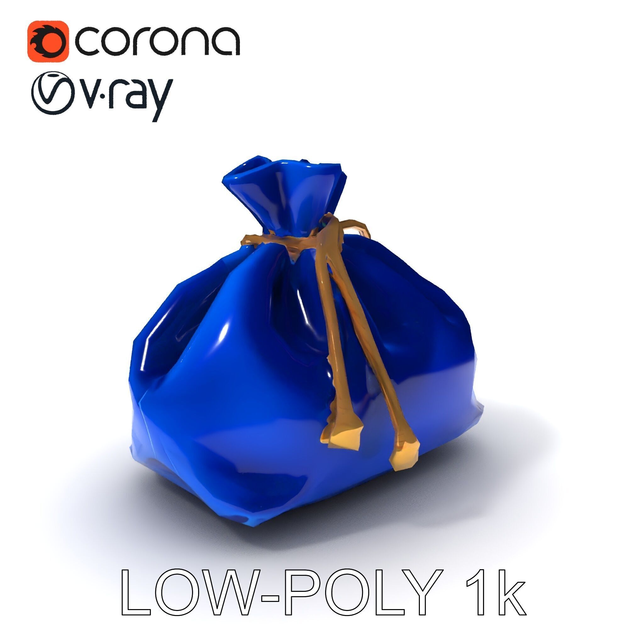 Elegant Velvet Pouch D Model Pack Low-poly 3D model_14