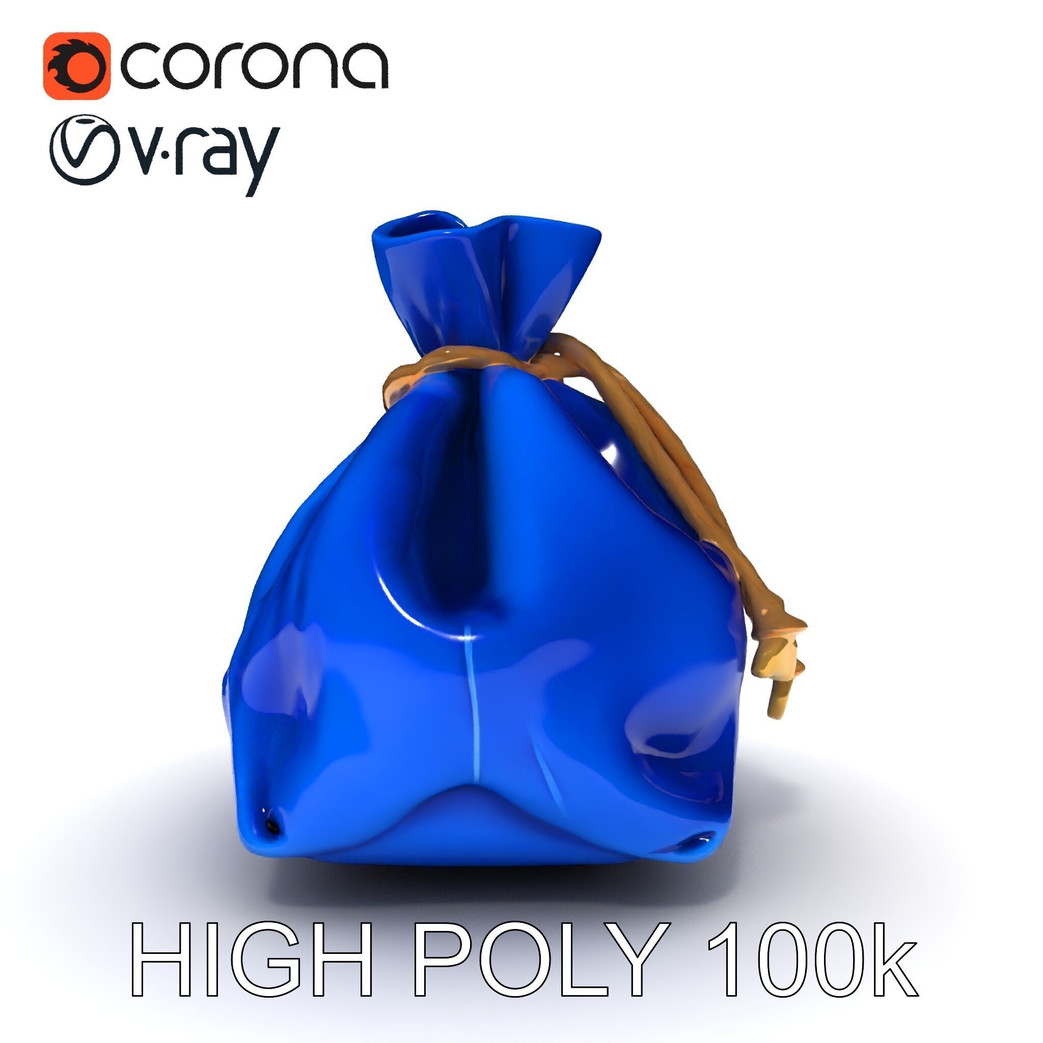 Elegant Velvet Pouch D Model Pack Low-poly 3D model_29