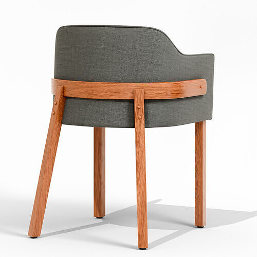 Armchair with wooden legs Low-poly 3D model 6