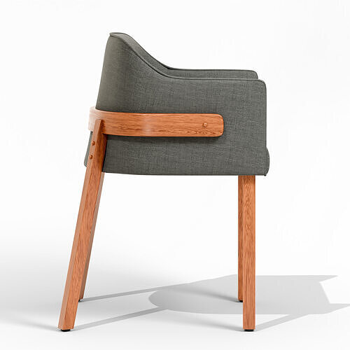 Armchair with wooden legs Low-poly 3D model 4
