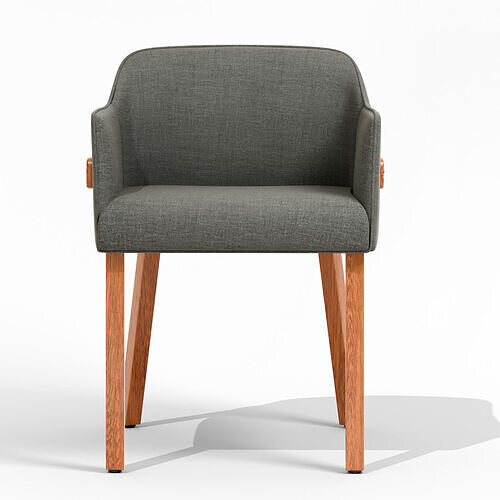 Armchair with wooden legs Low-poly 3D model 2
