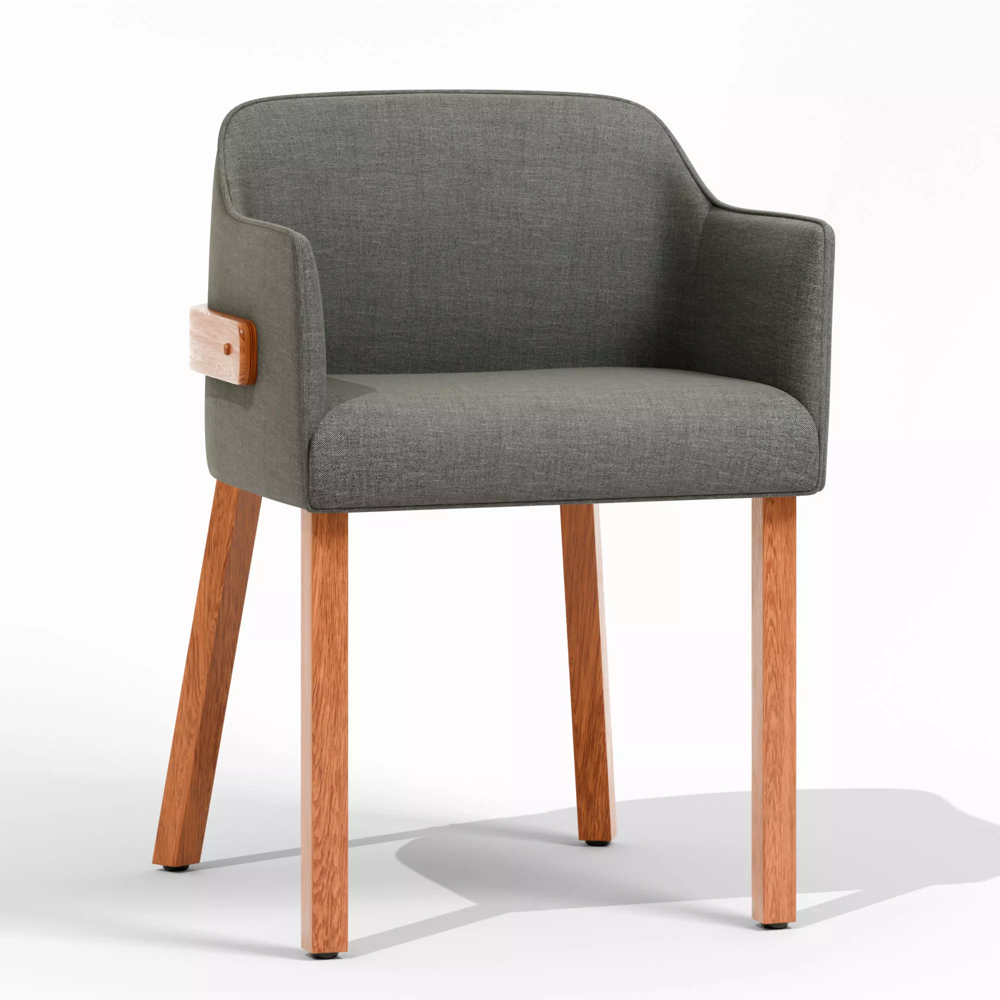 Armchair with wooden legs Low-poly 3D model