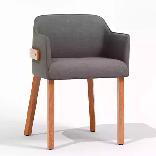 Armchair with wooden legs
