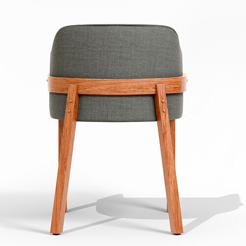 Armchair with wooden legs Low-poly 3D model 7