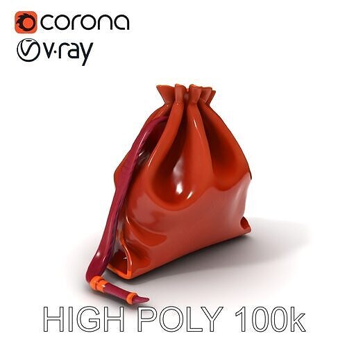 Leather Pouch D Model Pack for Versatile Use Low-poly 3D model