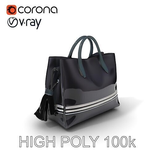 Elegant Handbag D Model Pack with Detailing Low-poly 3D model