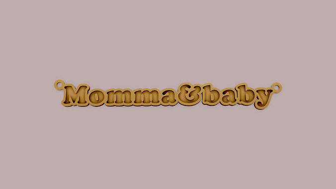 Momma and baby name pendant 3D print model