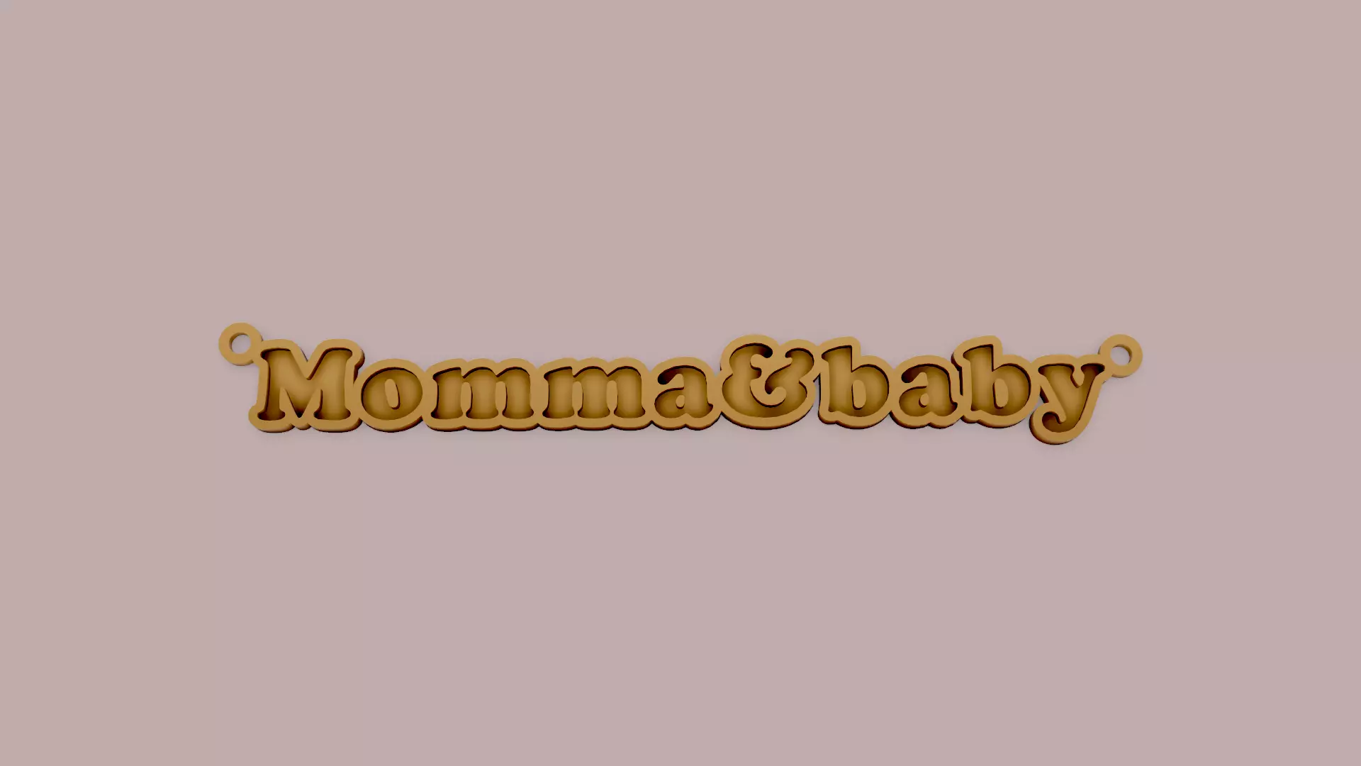 Momma and baby name pendant 3D print model