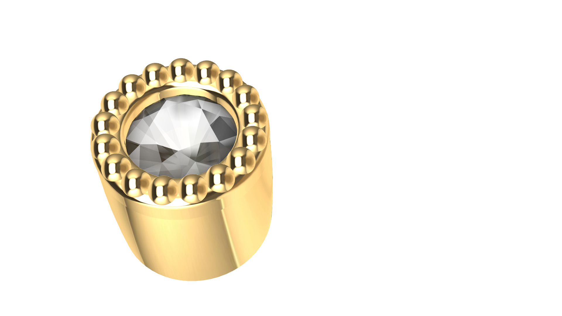 Milgrain round brilliant setting 3D print model_2