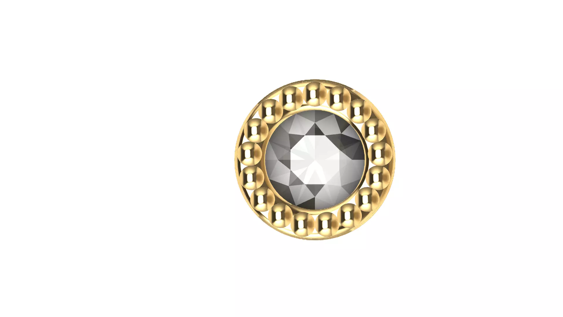 Milgrain round brilliant setting 3D print model_0