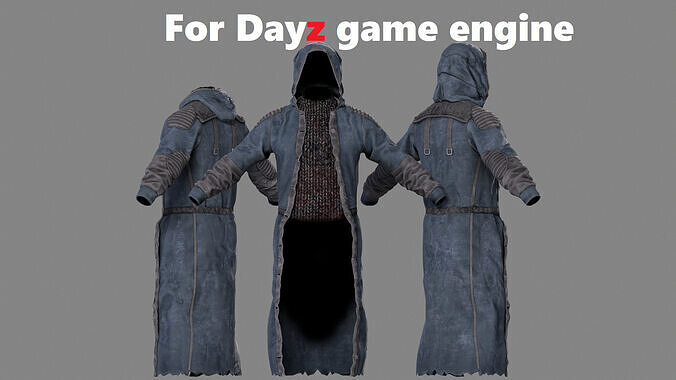 Stalker like coat for Dayz game Low-poly 3D model