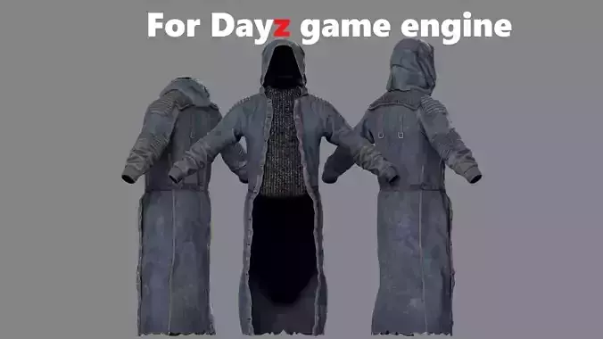 Stalker like coat for Dayz game Low-poly 3D model