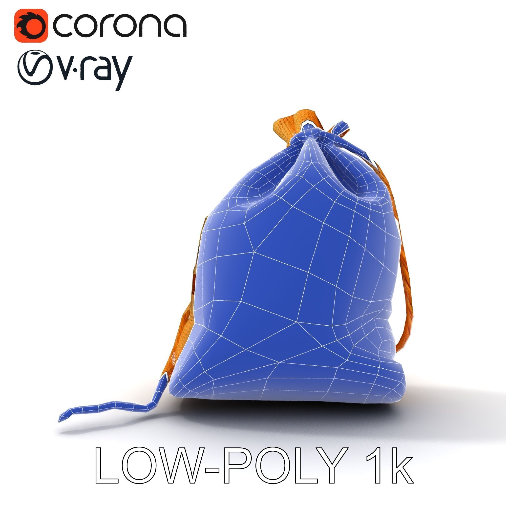 Canvas Sack Model Pack with Textured Details Low-poly 3D model_26