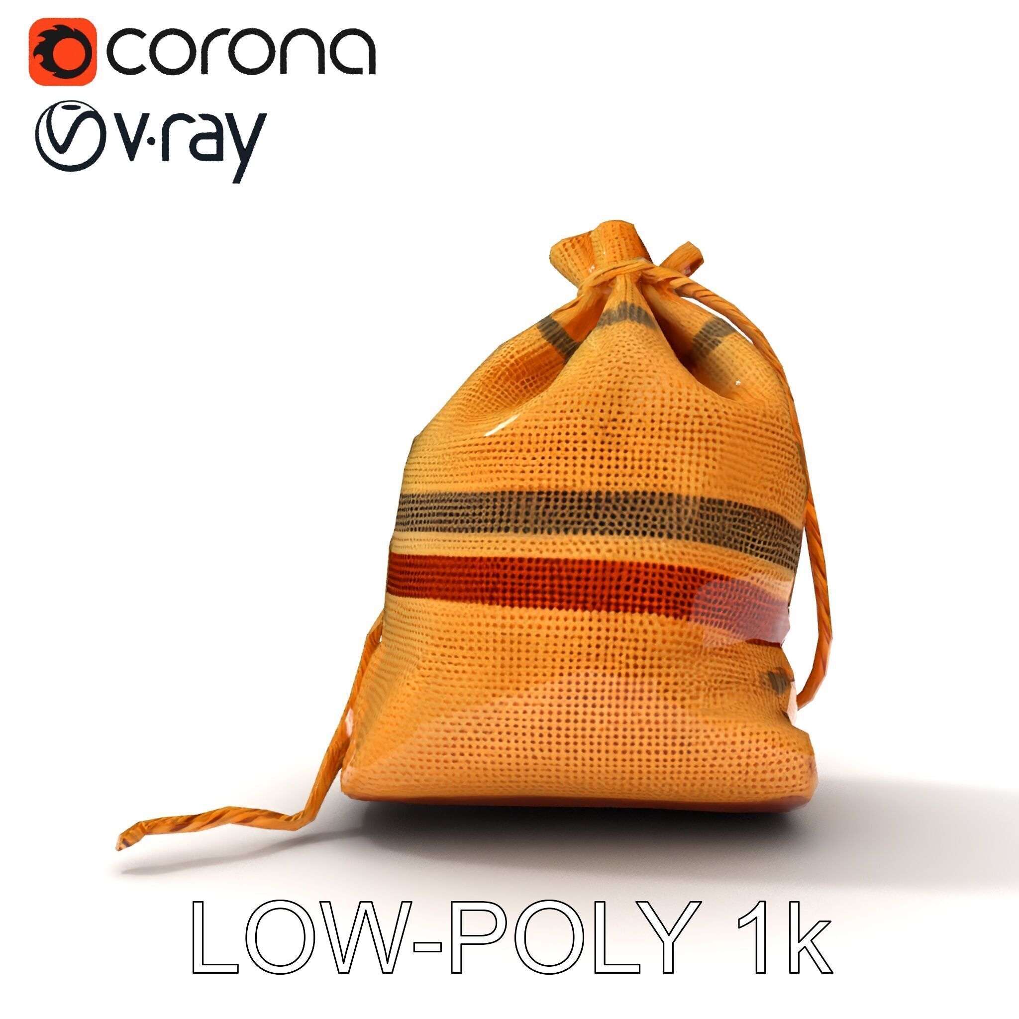 Canvas Sack Model Pack with Textured Details Low-poly 3D model_10