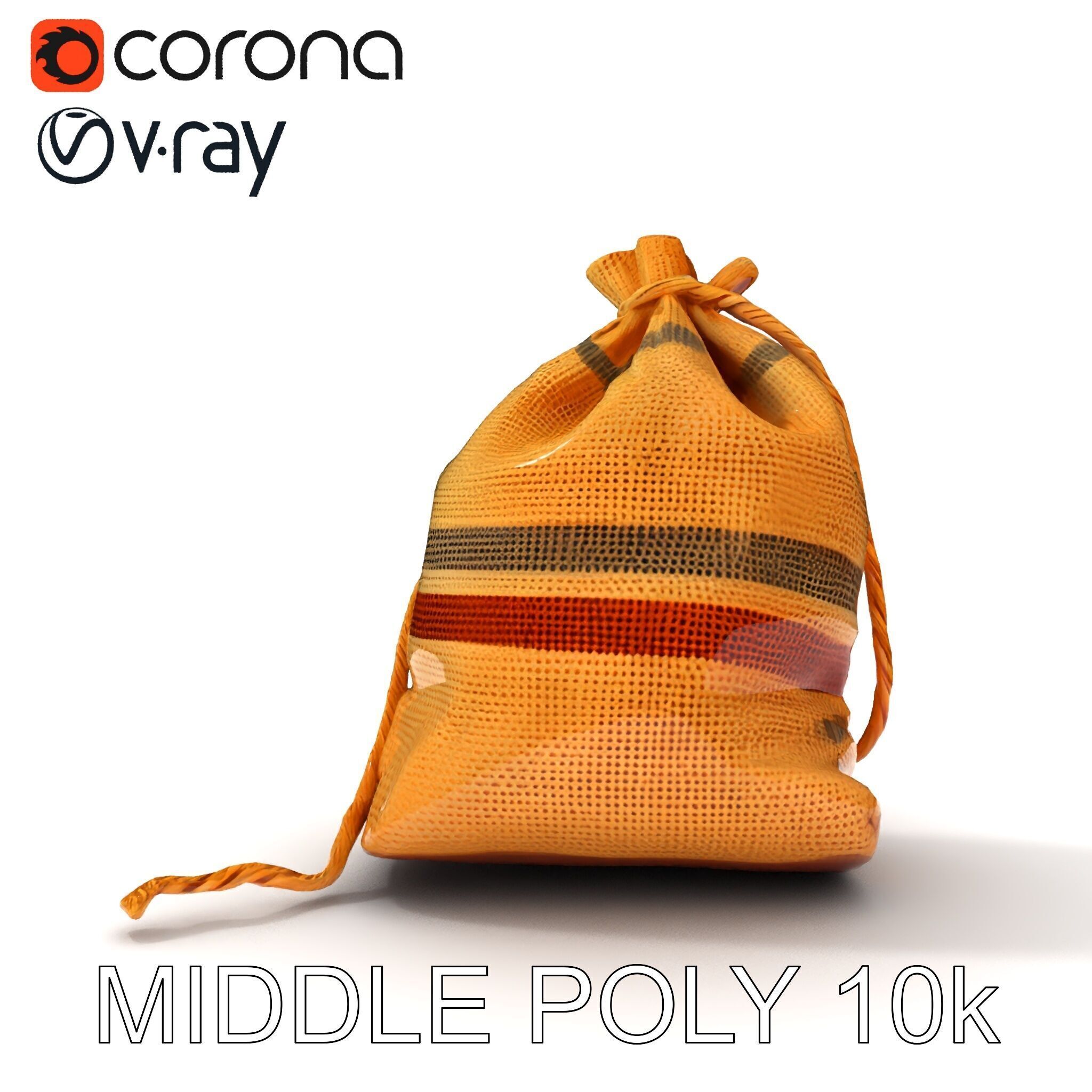 Canvas Sack Model Pack with Textured Details Low-poly 3D model_19