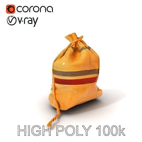 Canvas Sack Model Pack with Textured Details Low-poly 3D model