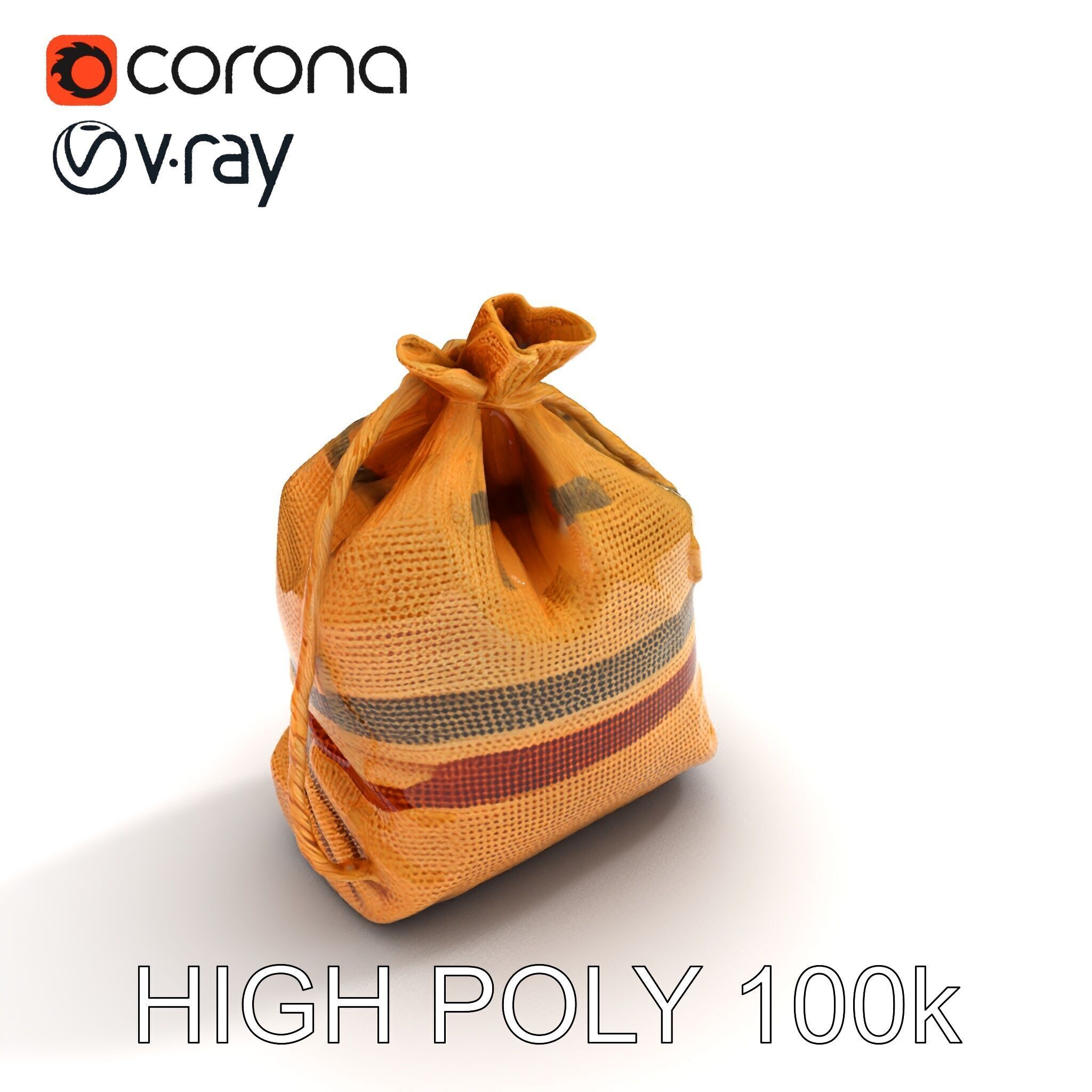 Canvas Sack Model Pack with Textured Details Low-poly 3D model_18