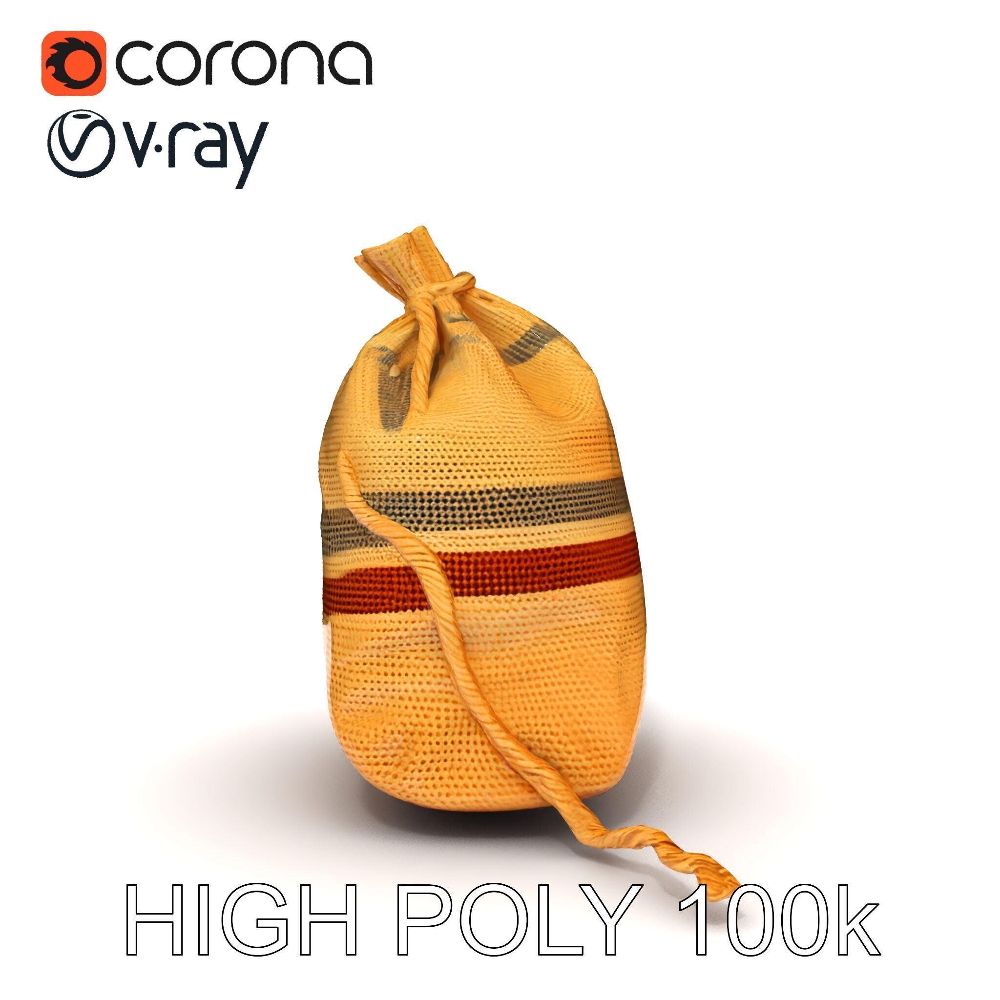 Canvas Sack Model Pack with Textured Details Low-poly 3D model_21