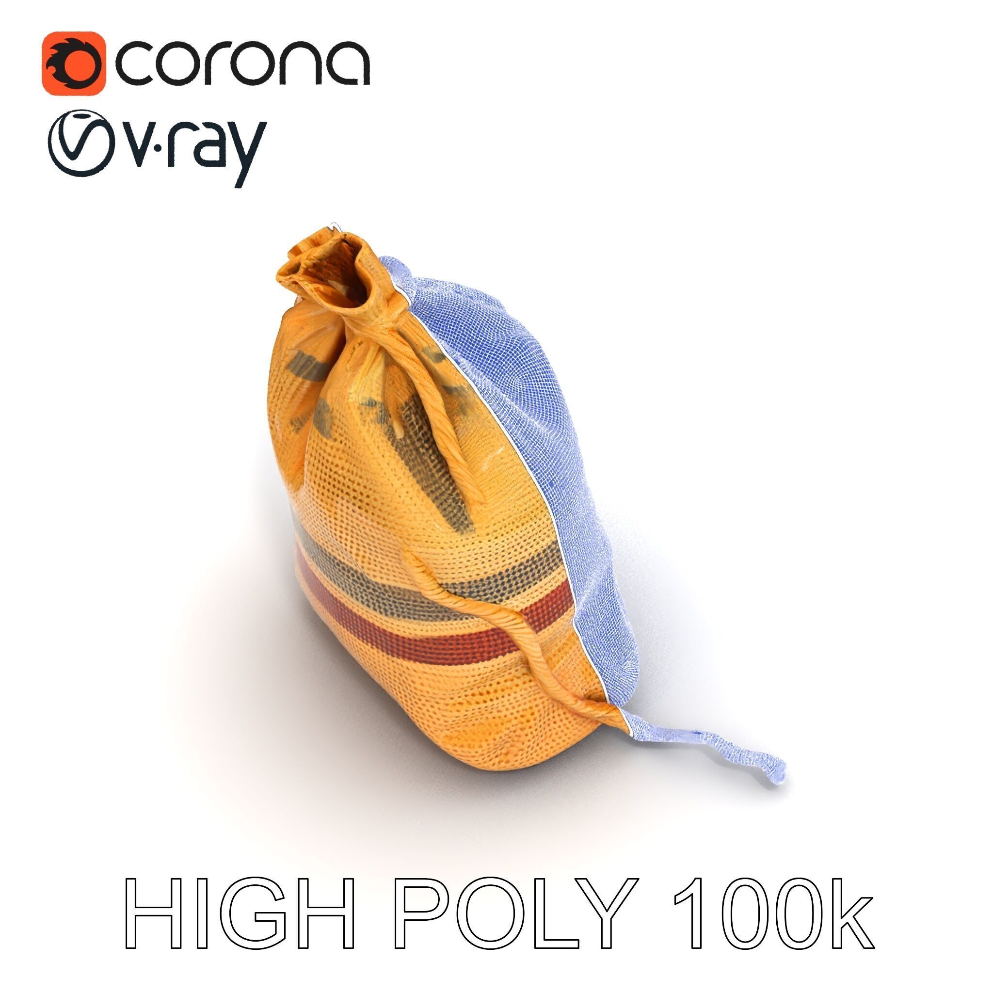 Canvas Sack Model Pack with Textured Details Low-poly 3D model_35