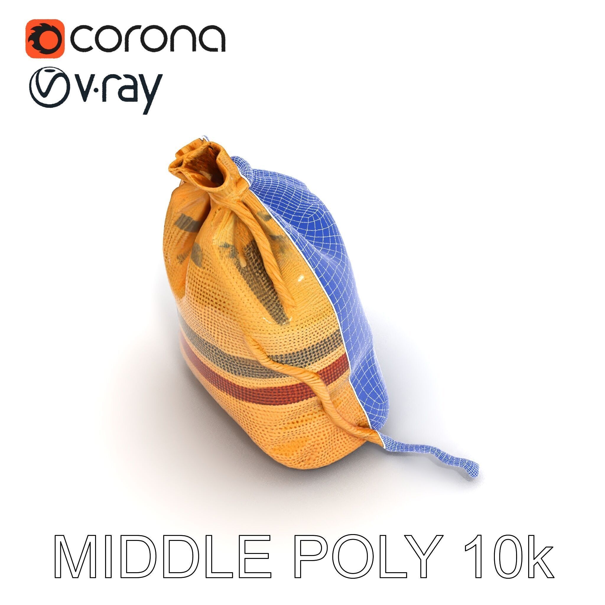 Canvas Sack Model Pack with Textured Details Low-poly 3D model_9