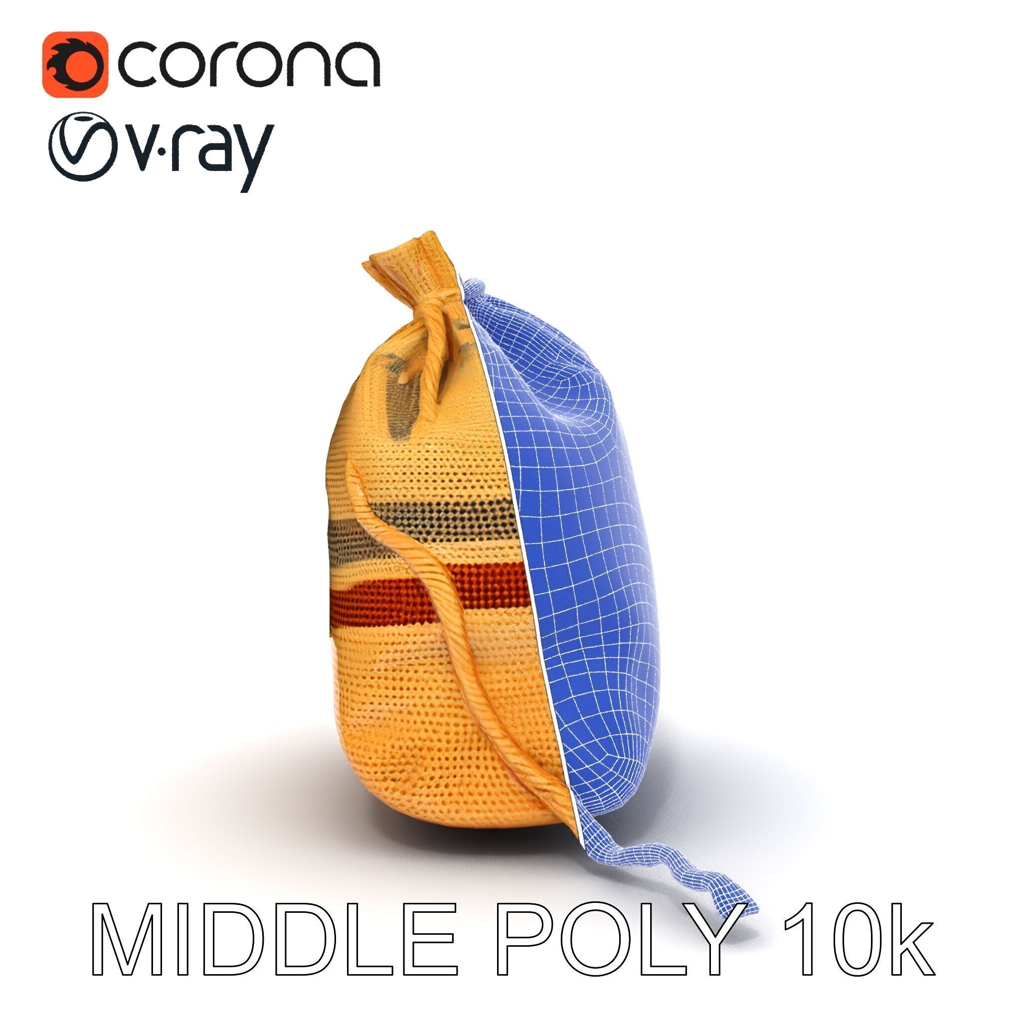 Canvas Sack Model Pack with Textured Details Low-poly 3D model_33