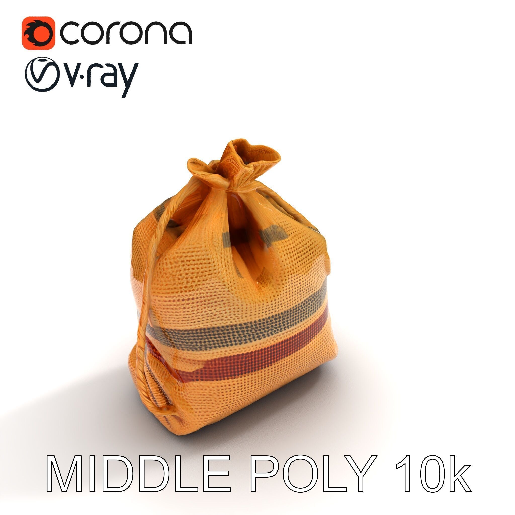 Canvas Sack Model Pack with Textured Details Low-poly 3D model_31
