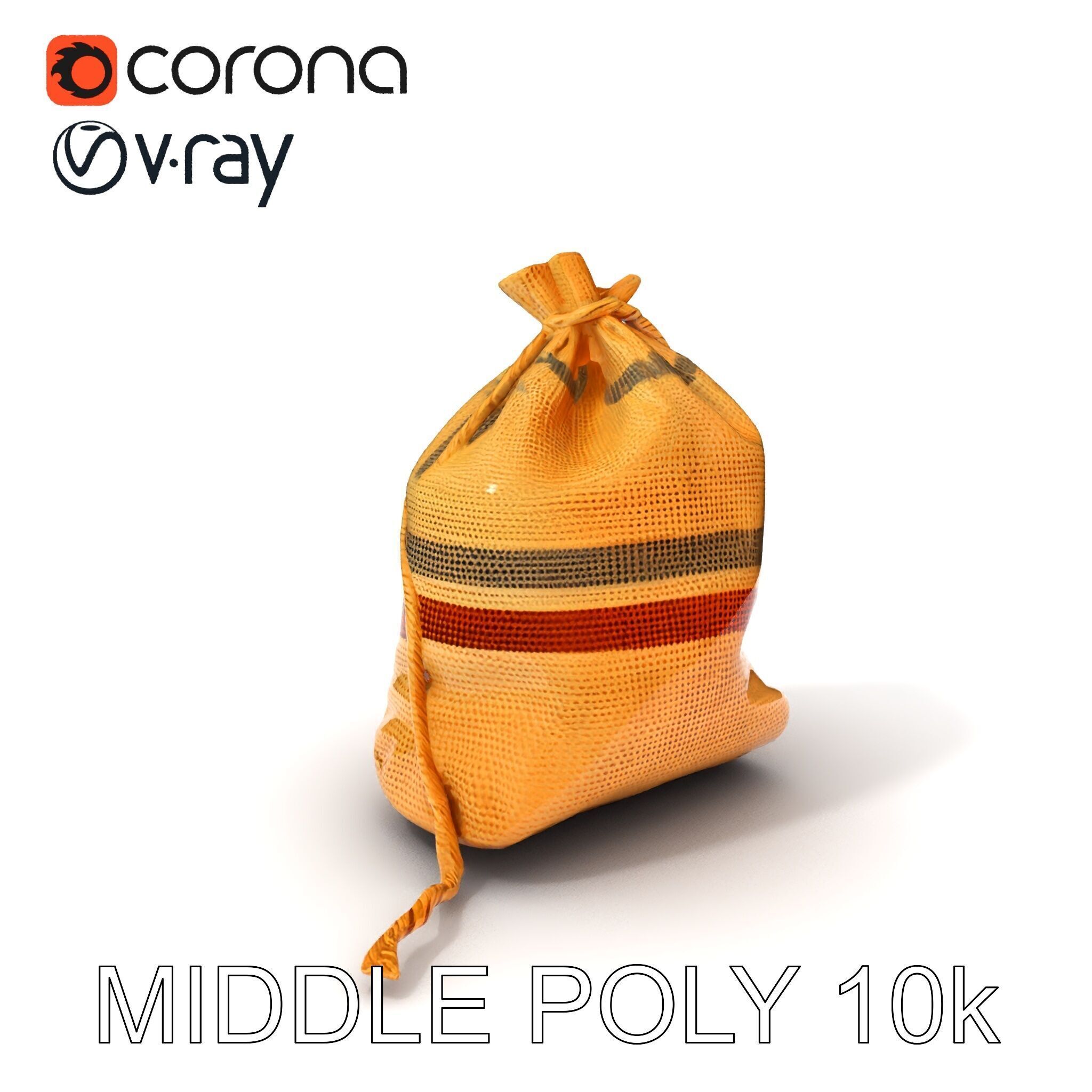 Canvas Sack Model Pack with Textured Details Low-poly 3D model_6