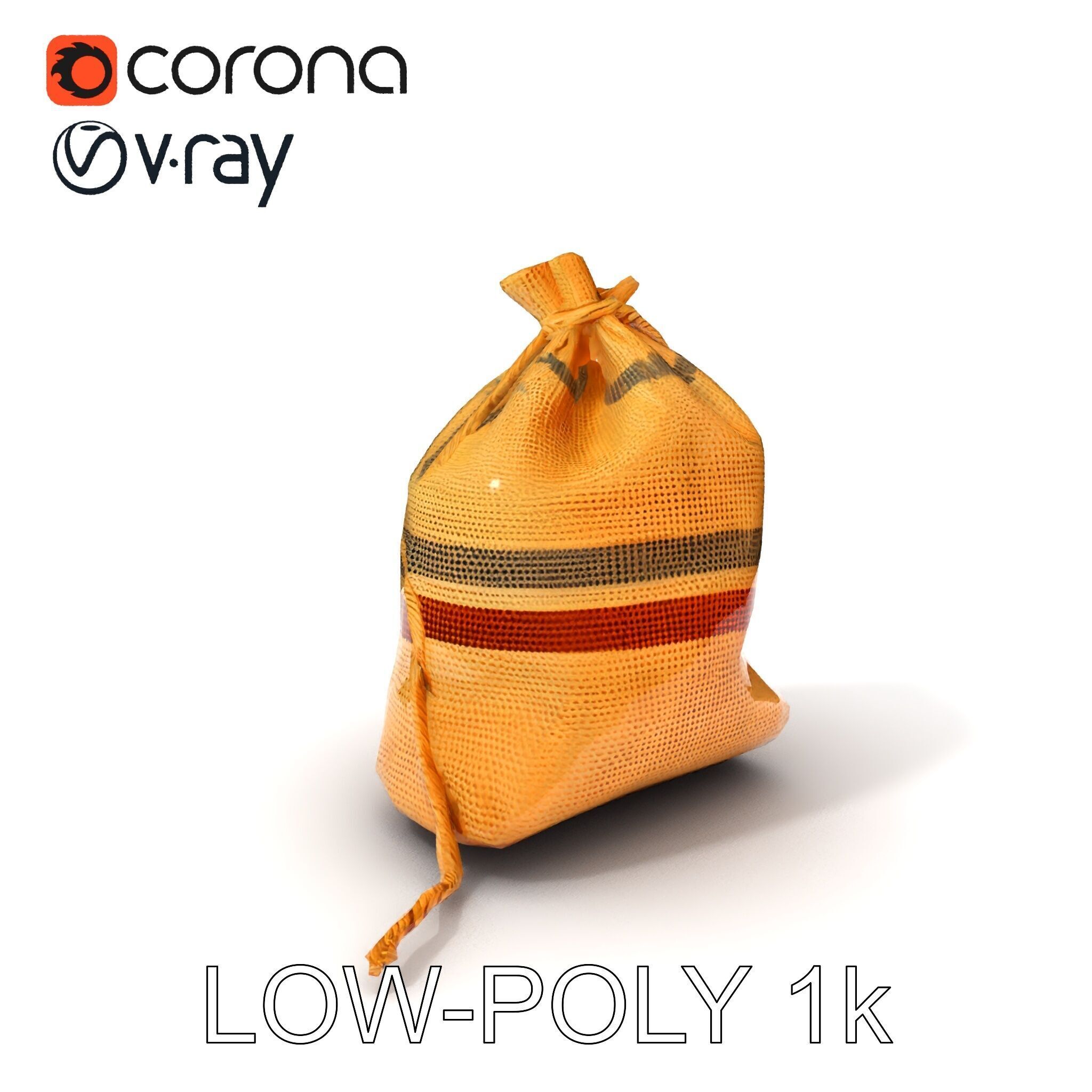 Canvas Sack Model Pack with Textured Details Low-poly 3D model_29
