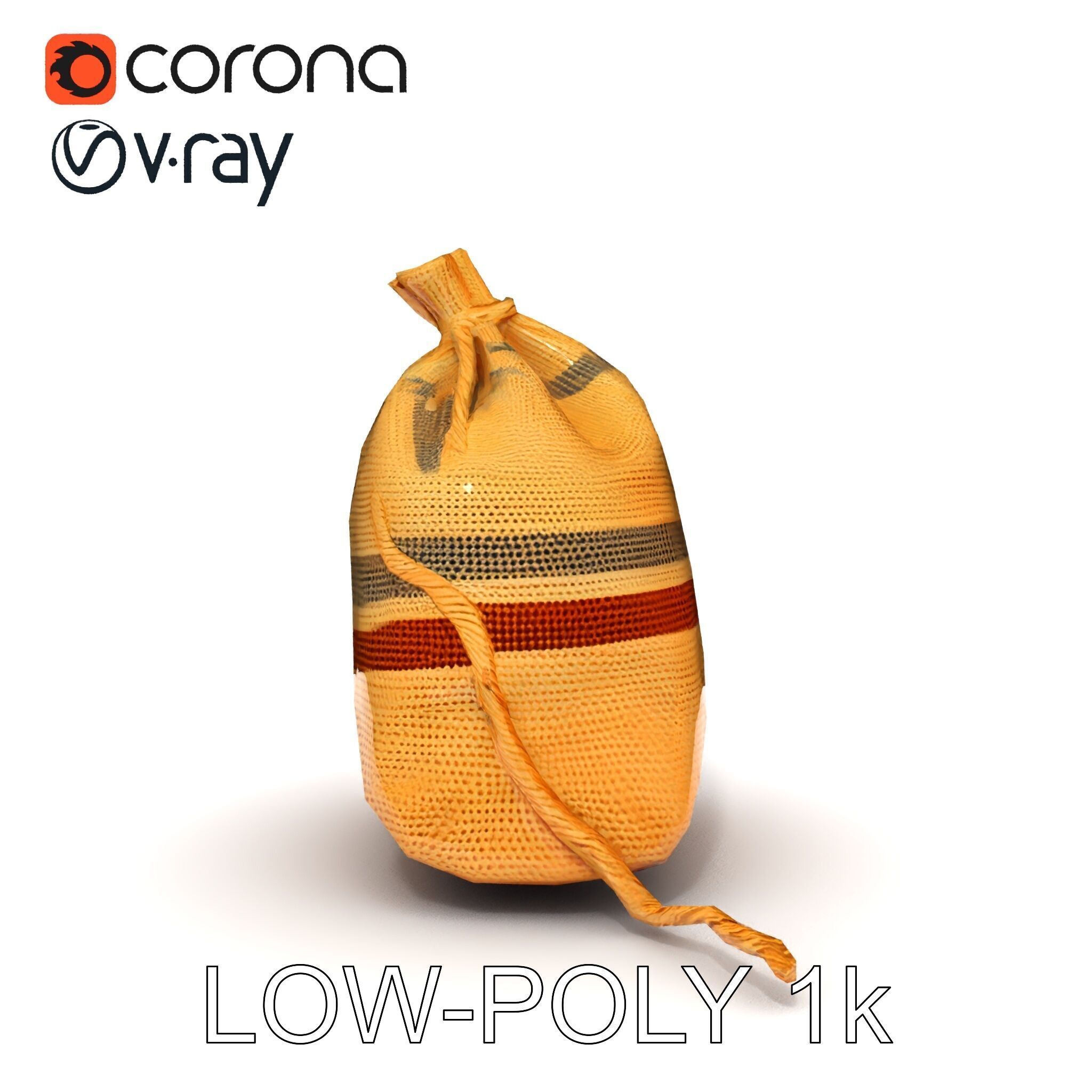 Canvas Sack Model Pack with Textured Details Low-poly 3D model_17
