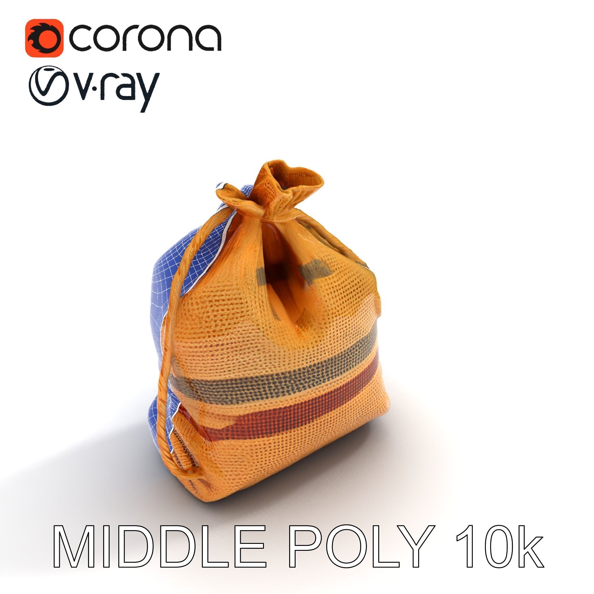 Canvas Sack Model Pack with Textured Details Low-poly 3D model_13