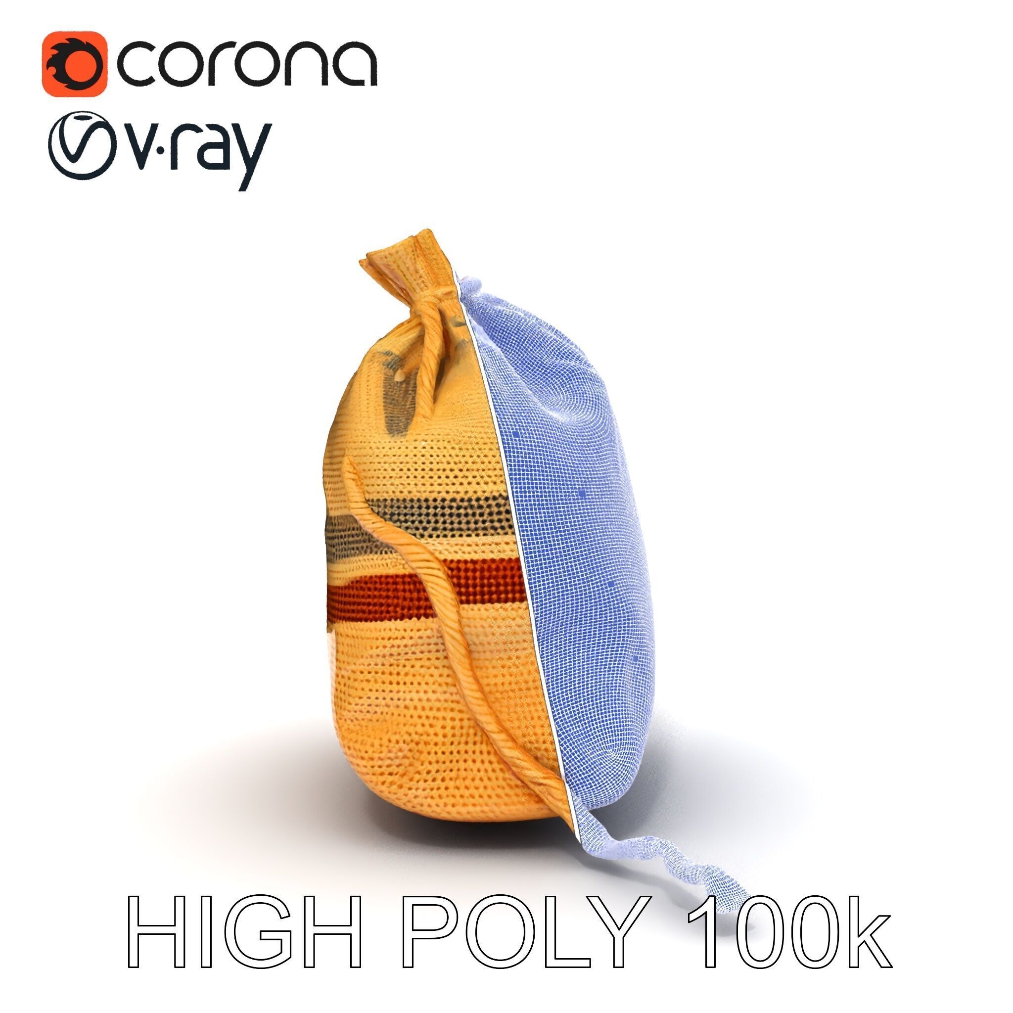 Canvas Sack Model Pack with Textured Details Low-poly 3D model_30