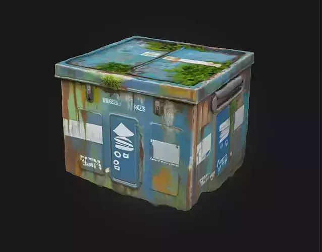 Rustic Metal Box  A Weathered Treasure of the Past 3D model