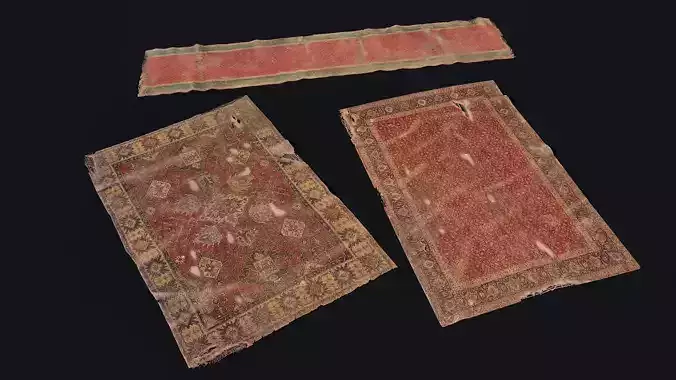 Persian Carpets 7 8 9 Low-poly 3D model