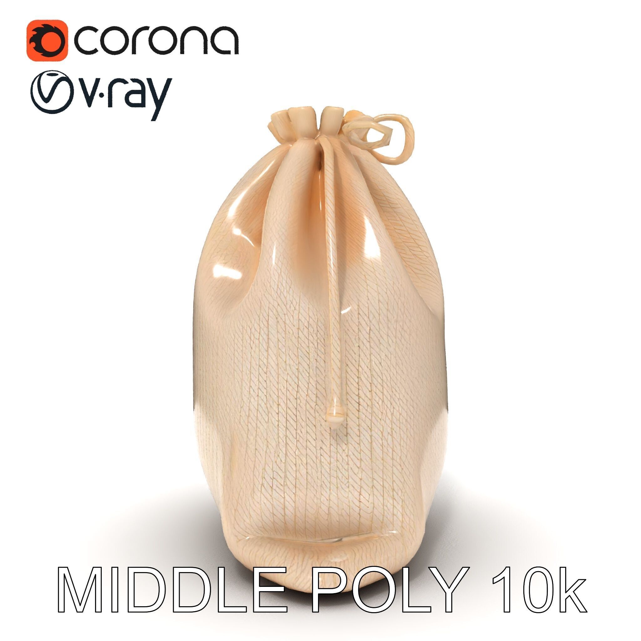 Drawstring Cotton Bag D Model Pack Low-poly 3D model_25