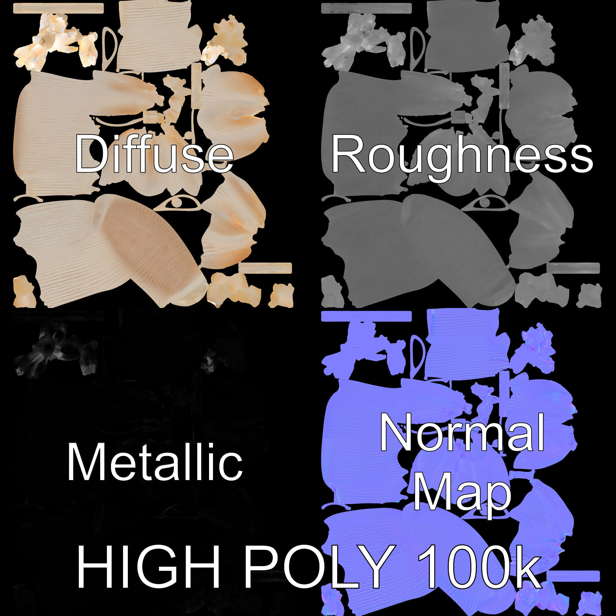 Drawstring Cotton Bag D Model Pack Low-poly 3D model_2